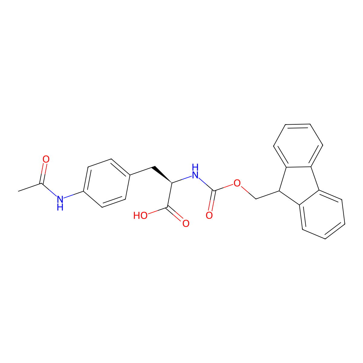 (R)-2-((((9H-Fluoren-9-yl)methoxy)carbonyl)amino)-3-(4-acetamidophenyl)propanoic acid molecular structure, CAS 1217801-44-9