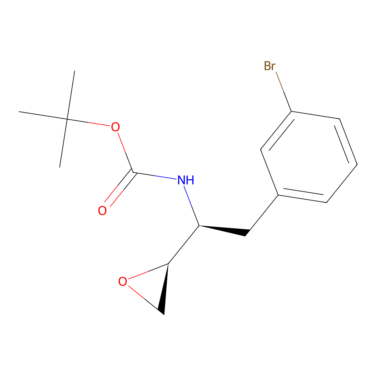 tert-Butyl ((S)-2-(3-bromophenyl)-1-((S)-oxiran-2-yl)ethyl)carbamate molecular structure, CAS 1217801-96-1