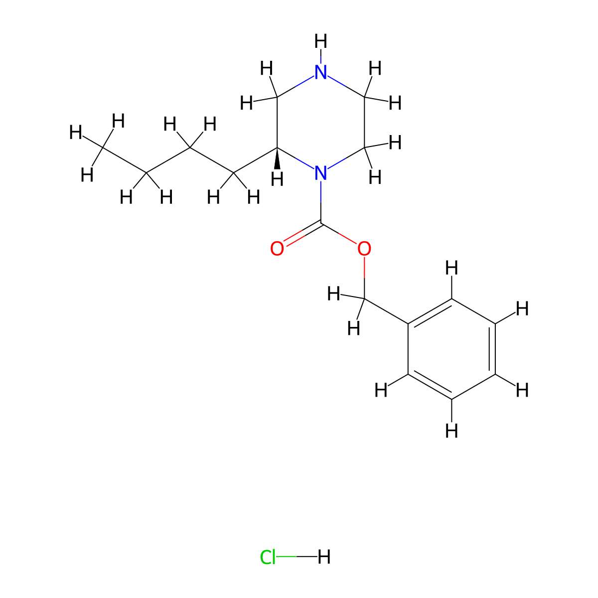 (R)-Benzyl 2-butylpiperazine-1-carboxylate hydrochloride molecular structure, CAS 1217803-77-4
