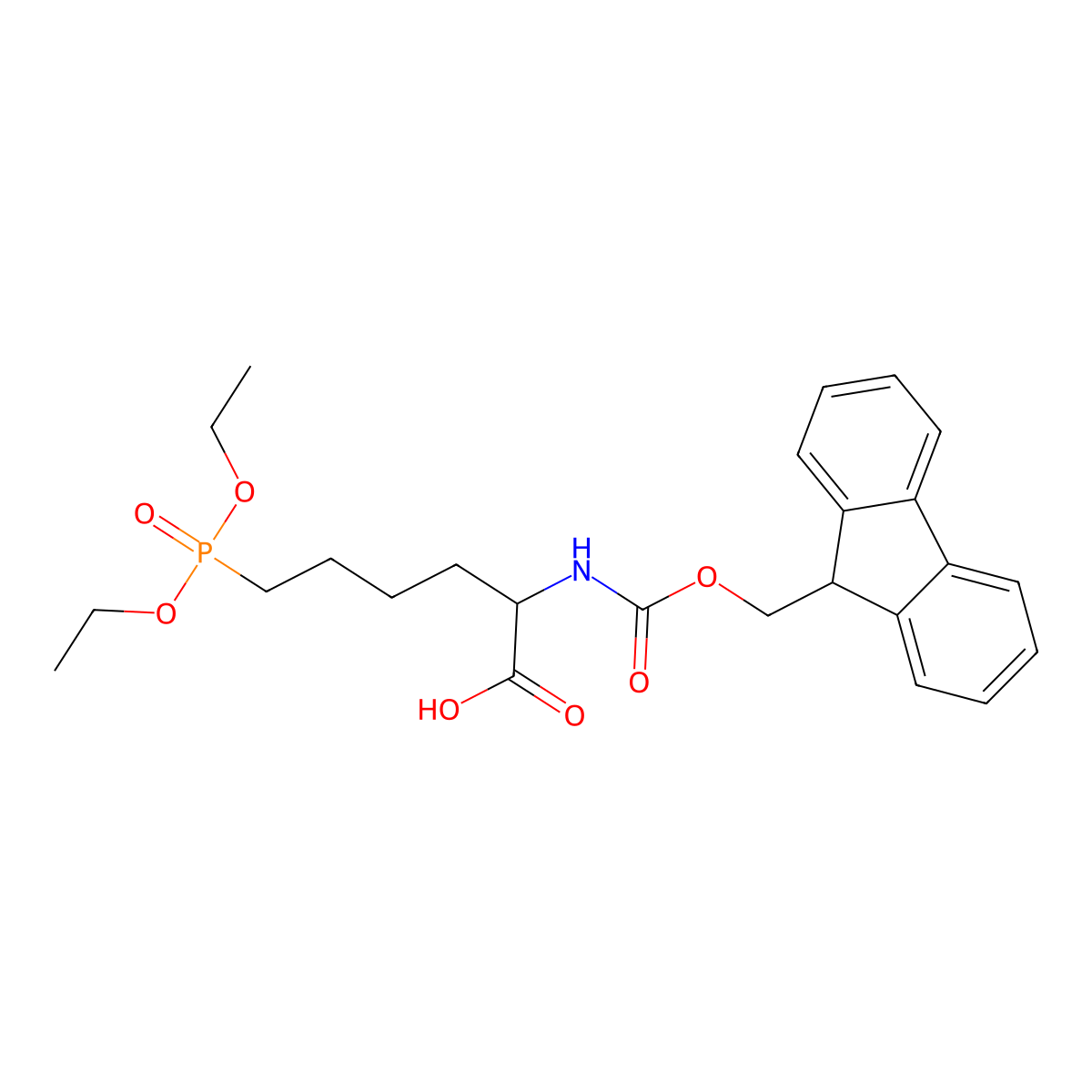 Fmoc-L-2-amino-6-(O,O'-diethyl-phosphono)hexanoicacid molecular structure, CAS 1217805-35-0