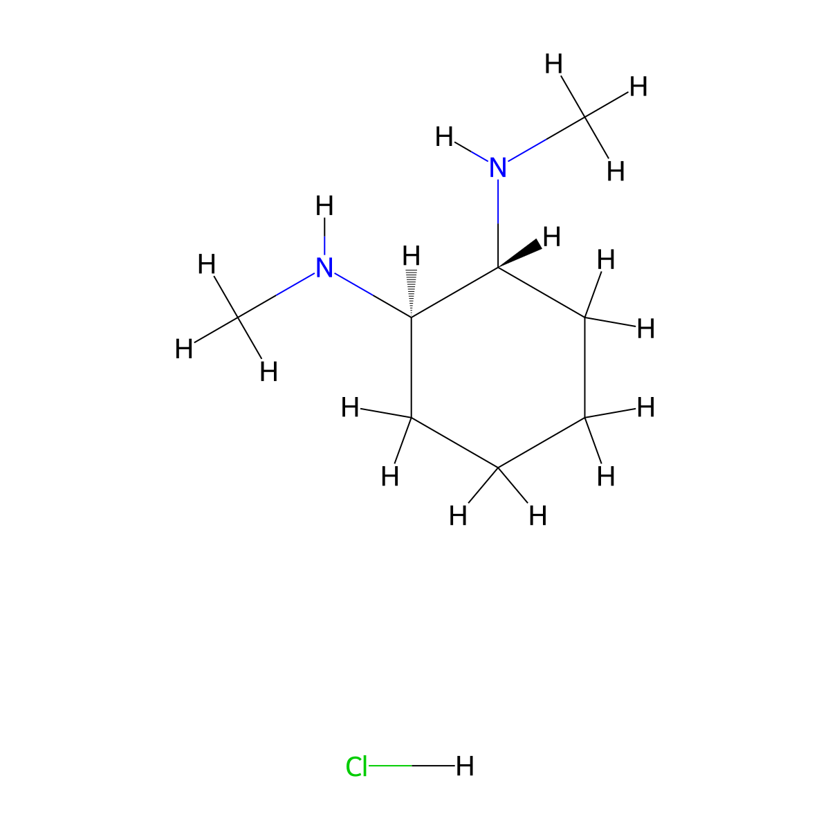 trans-N1,N2-Dimethylcyclohexane-1,2-diamine hydrochloride molecular structure, CAS 1217806-37-5