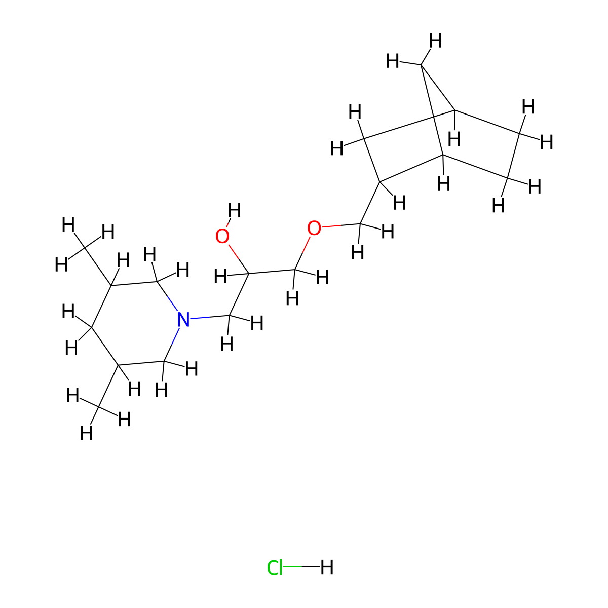 1-((1R,4S)-bicyclo[2.2.1]heptan-2-ylmethoxy)-3-(3,5-dimethylpiperidin-1-yl)propan-2-ol hydrochloride molecular structure, CAS 1217808-18-8