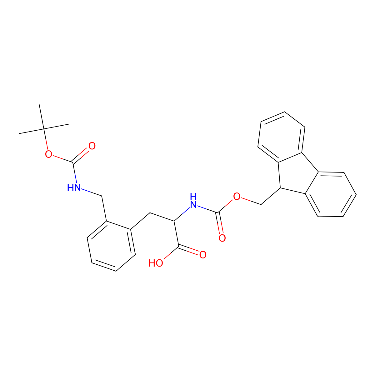 Fmoc-L-2-Aminomethylphe(Boc) molecular structure, CAS 1217808-42-8