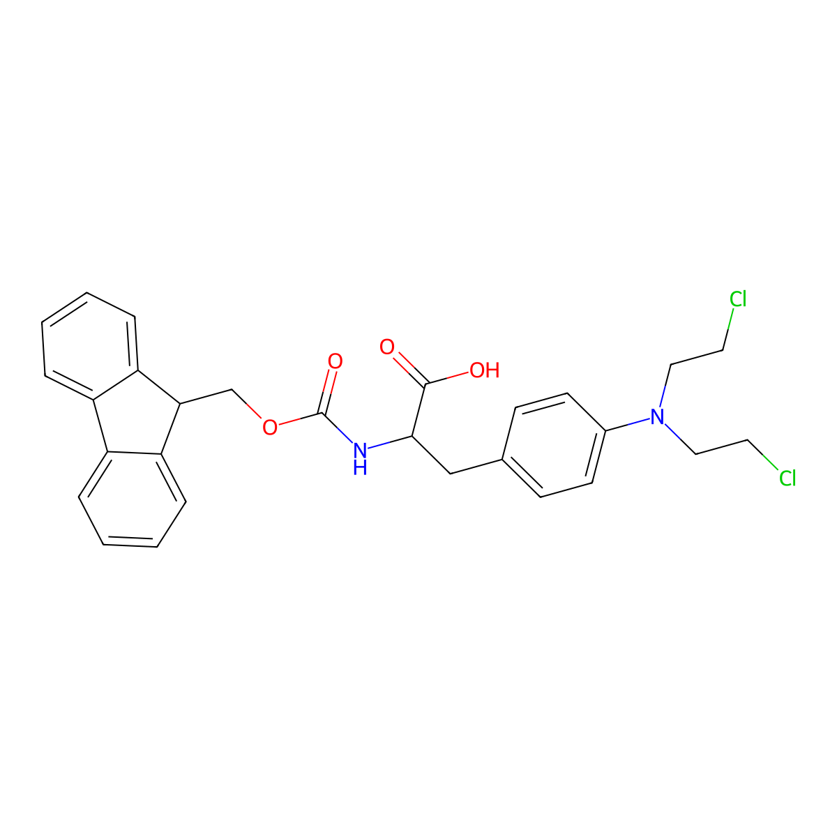 Fmoc-4-bis(2-chloroethyl)amino-L-phenylalanine molecular structure, CAS 1217809-60-3