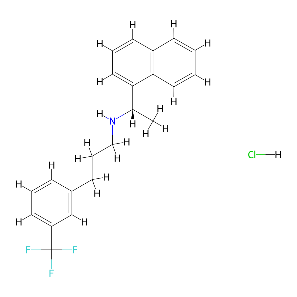 N-[(1S)-1-(1-Naphthyl)ethyl]-3-[3-(trifluoromethyl)phenyl]-1-propanamine hydrochloride molecular structure, CAS 1217809-88-5