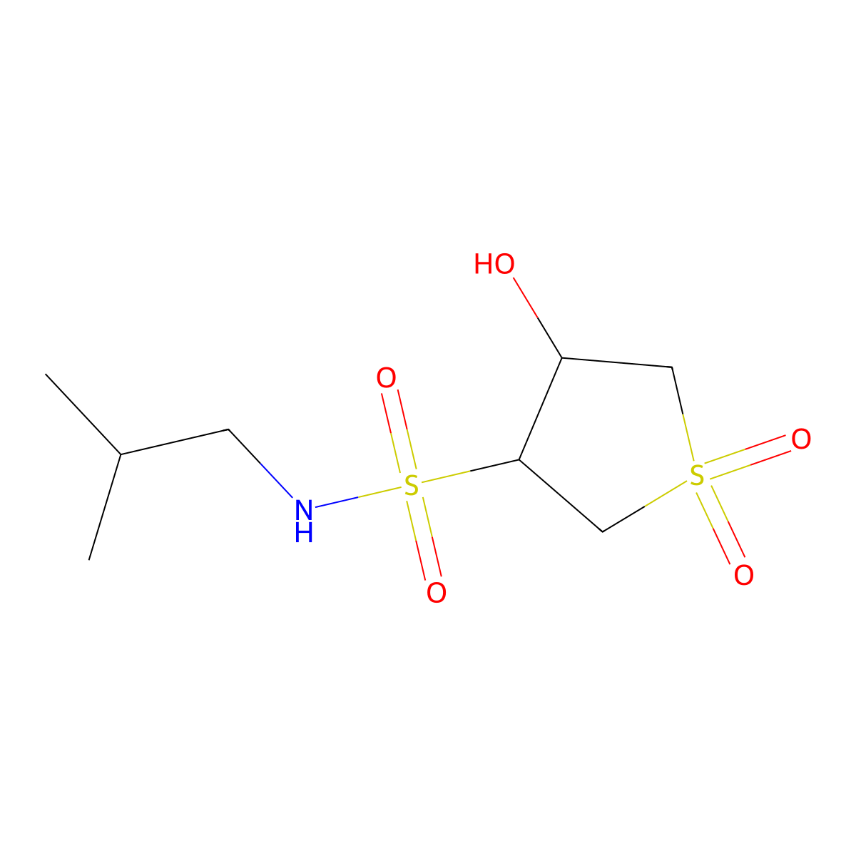 (3R,4S)-4-hydroxy-N-(2-methylpropyl)-1,1-dioxothiolane-3-sulfonamide molecular structure, CAS 1217811-32-9