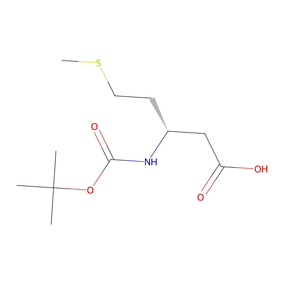(3S)-3-(((tert-butoxy)carbonyl)amino)-5-(methylsulfanyl)pentanoic acid molecular structure, CAS 1217811-51-2