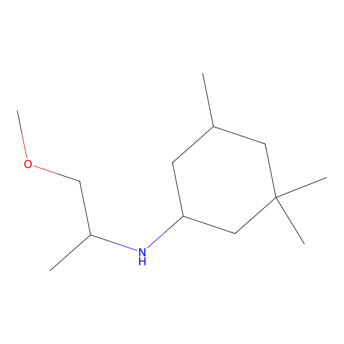 N-(1-methoxypropan-2-yl)-3,3,5-trimethylcyclohexan-1-amine molecular structure, CAS 1217811-63-6