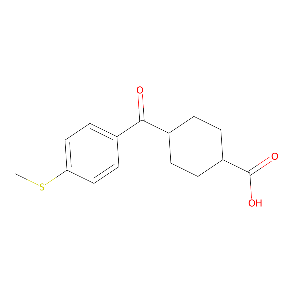 cis-4-(4-Thiomethylbenzoyl)cyclohexane-1-carboxylic acid molecular structure, CAS 1217812-03-7