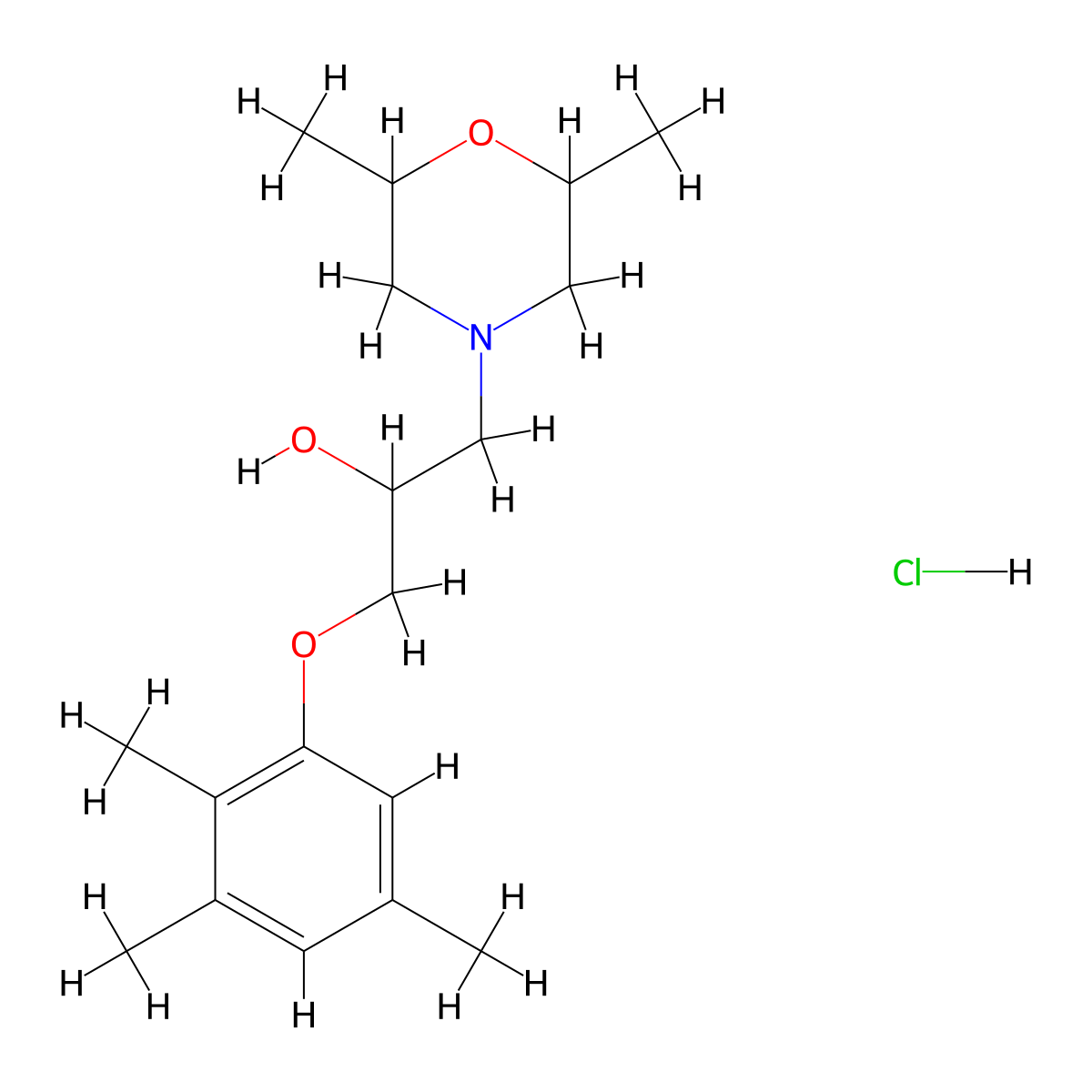 1-(2,6-Dimethylmorpholin-4-YL)-3-(2,3,5-trimethylphenoxy)propan-2-OL hydrochloride molecular structure, CAS 1217812-06-0