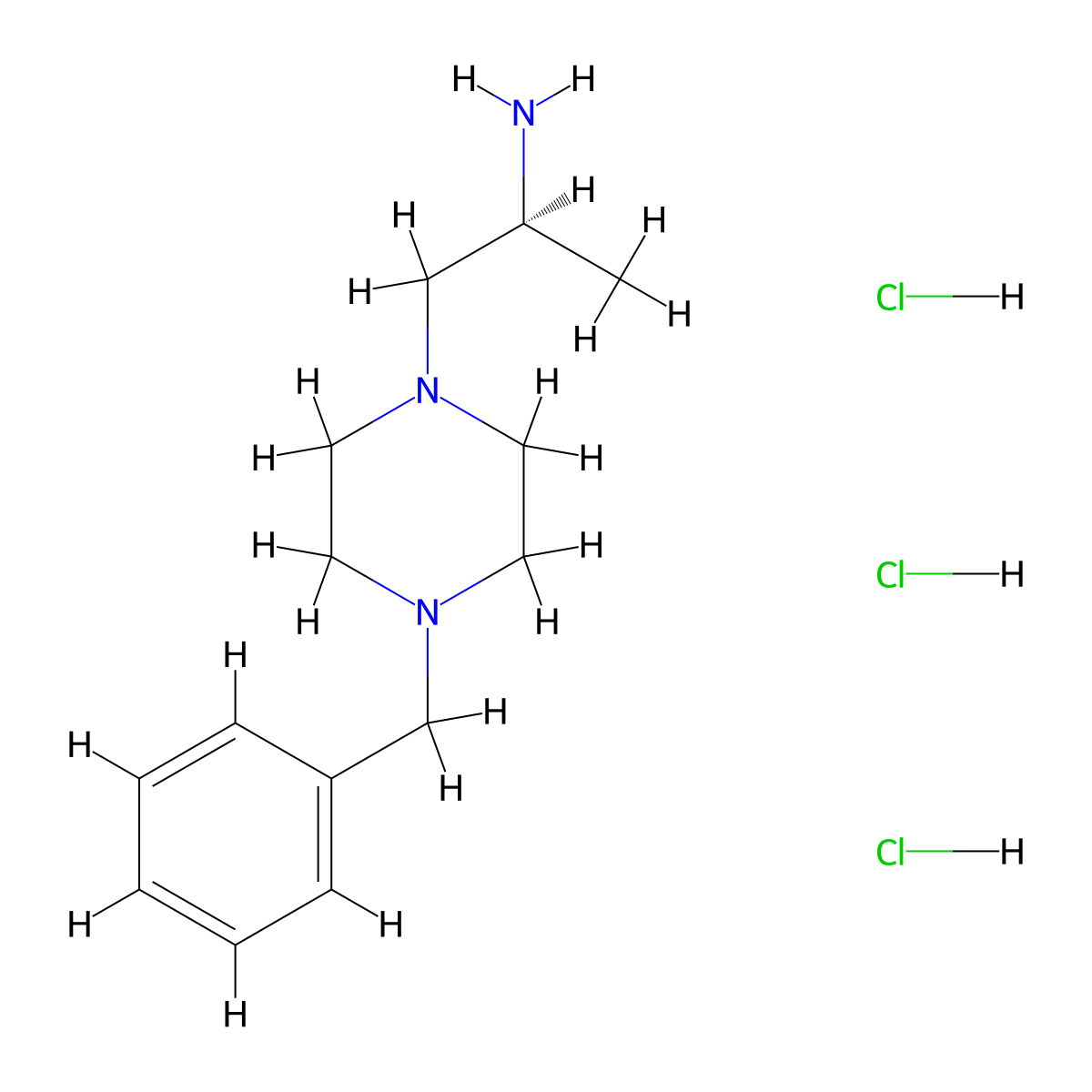 (2S)-1-(4-benzylpiperazin-1-yl)propan-2-amine trihydrochloride molecular structure, CAS 1217812-40-2