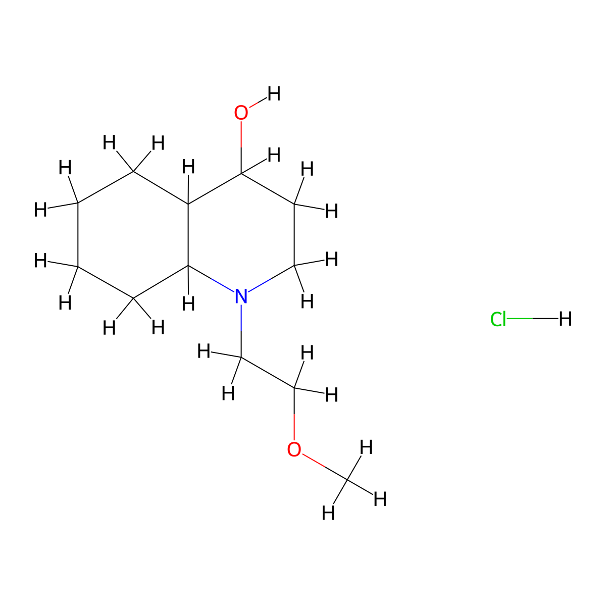 4-Quinolinol, decahydro-1-(2-methoxyethyl)-, hydrochloride (1:1) molecular structure, CAS 1217814-88-4