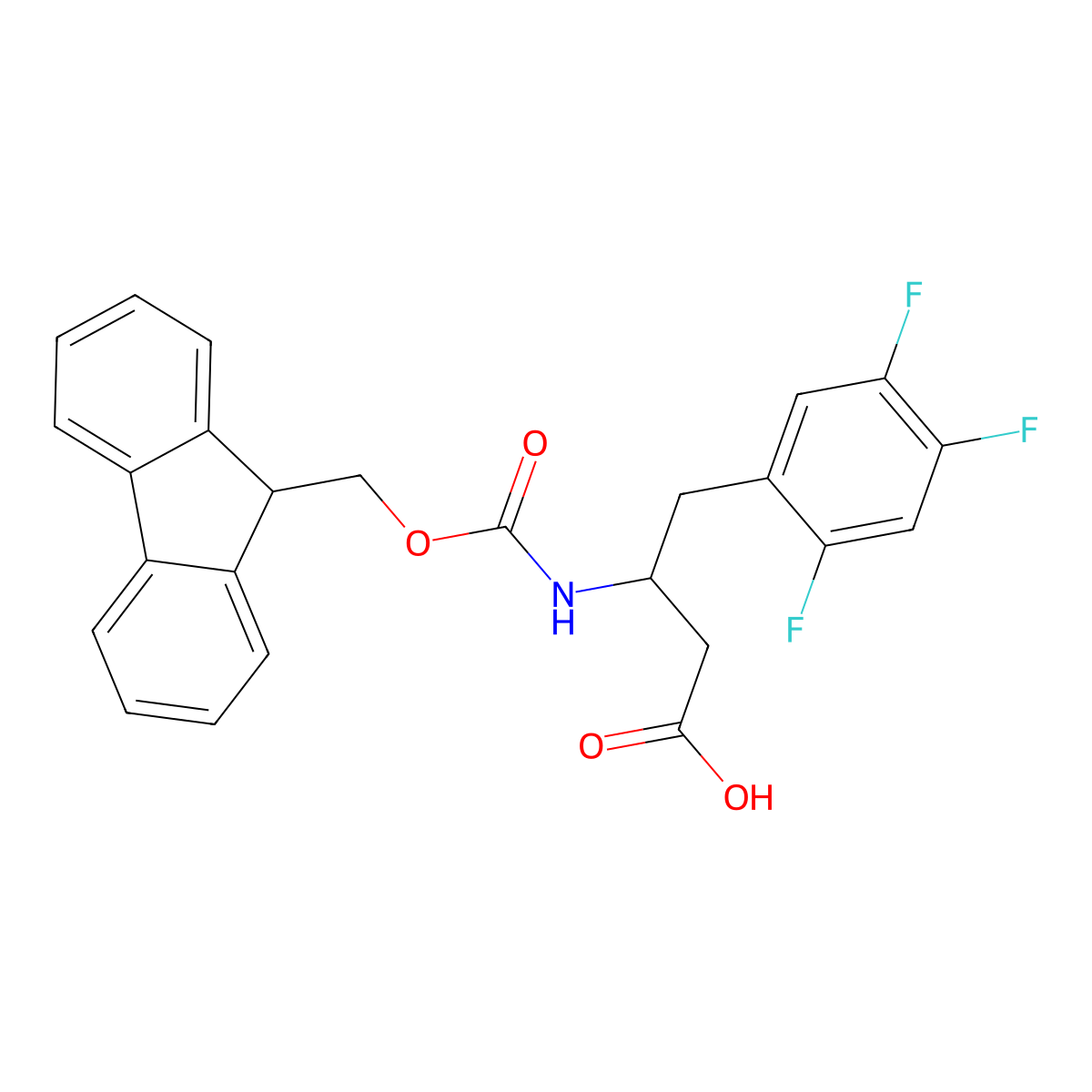 (R)-3-((((9H-Fluoren-9-yl)methoxy)carbonyl)amino)-4-(2,4,5-trifluorophenyl)butanoic acid molecular structure, CAS 1217818-53-5