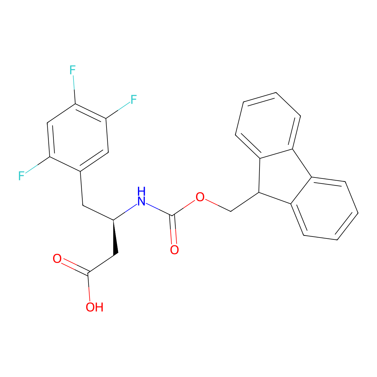 (R)-3-((((9H-Fluoren-9-yl)methoxy)carbonyl)amino)-4-(2,4,5-trifluorophenyl)butanoic acid molecular structure, CAS 1217818-53-5