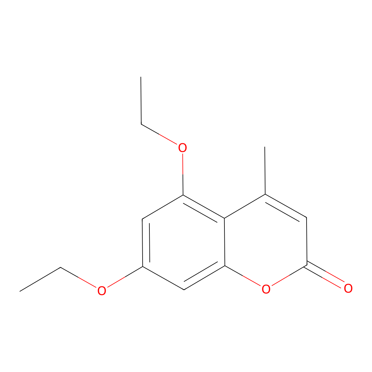 2H-1-Benzopyran-2-one, 5,7-diethoxy-4-methyl- molecular structure, CAS 121782-76-1