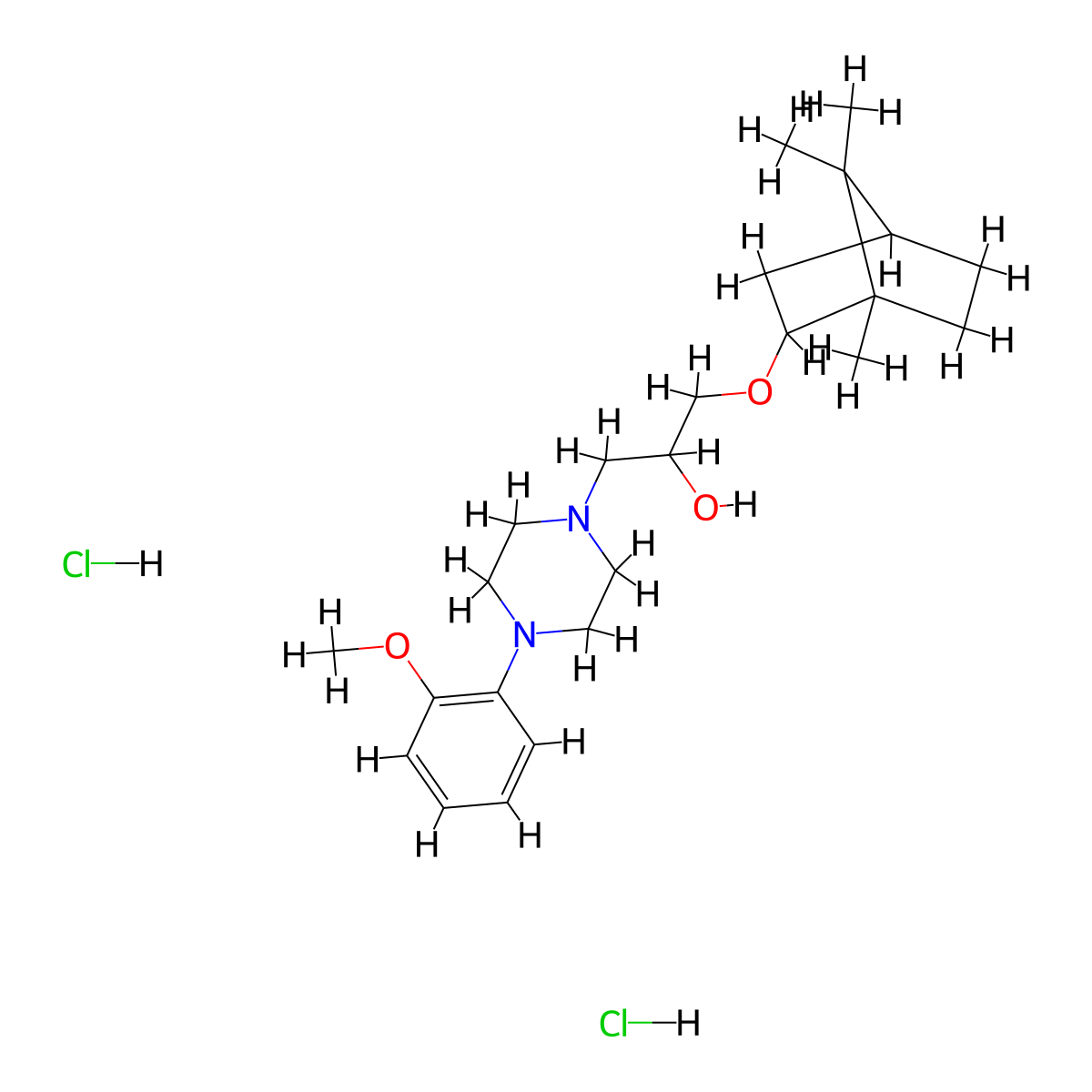 1-[4-(2-Methoxyphenyl)piperazin-1-YL]-3-({1,7,7-trimethylbicyclo[2.2.1]heptan-2-YL}oxy)propan-2-OL dihydrochloride molecular structure, CAS 1217820-48-8