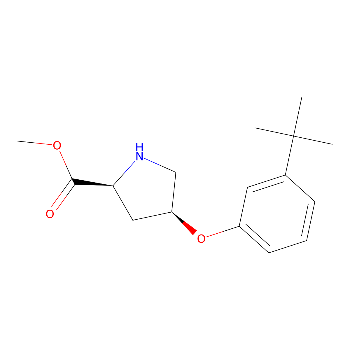 Methyl (2S,4S)-4-[3-(tert-butyl)phenoxy]-2-pyrrolidinecarboxylate molecular structure, CAS 1217822-32-6