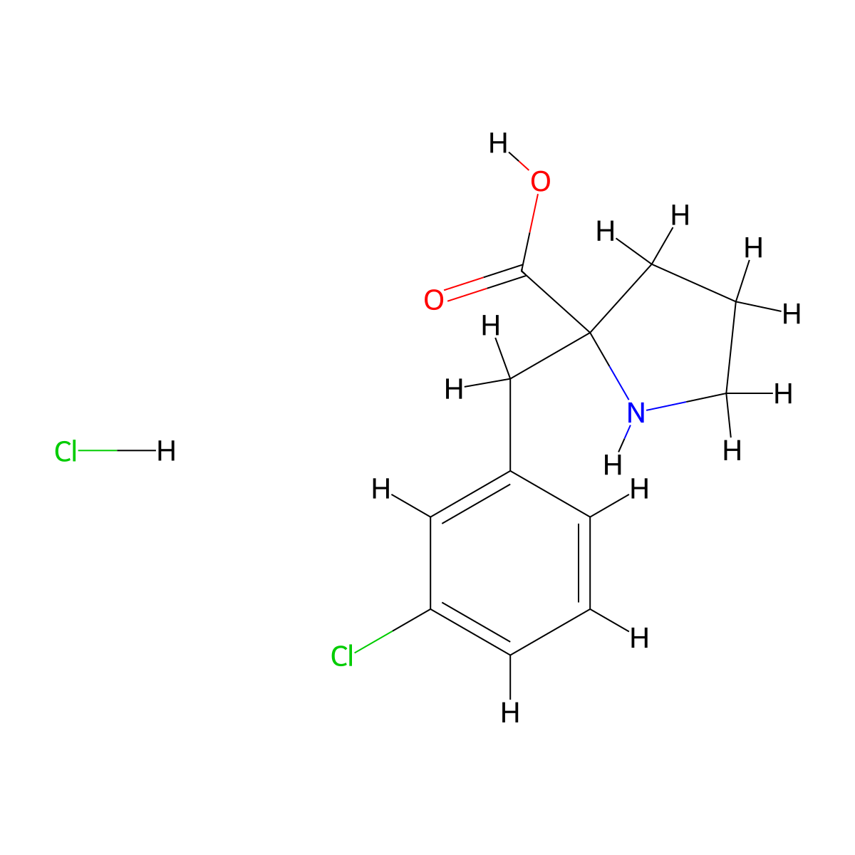 2-(3-Chlorobenzyl)-D-proline hydrochloride molecular structure, CAS 1217822-94-0
