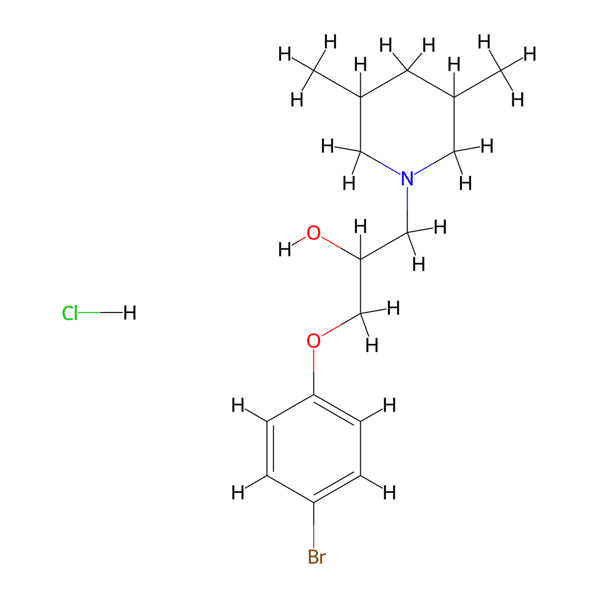 1-(4-Bromophenoxy)-3-(3,5-dimethylpiperidin-1-yl)propan-2-ol hydrochloride molecular structure, CAS 1217824-91-3