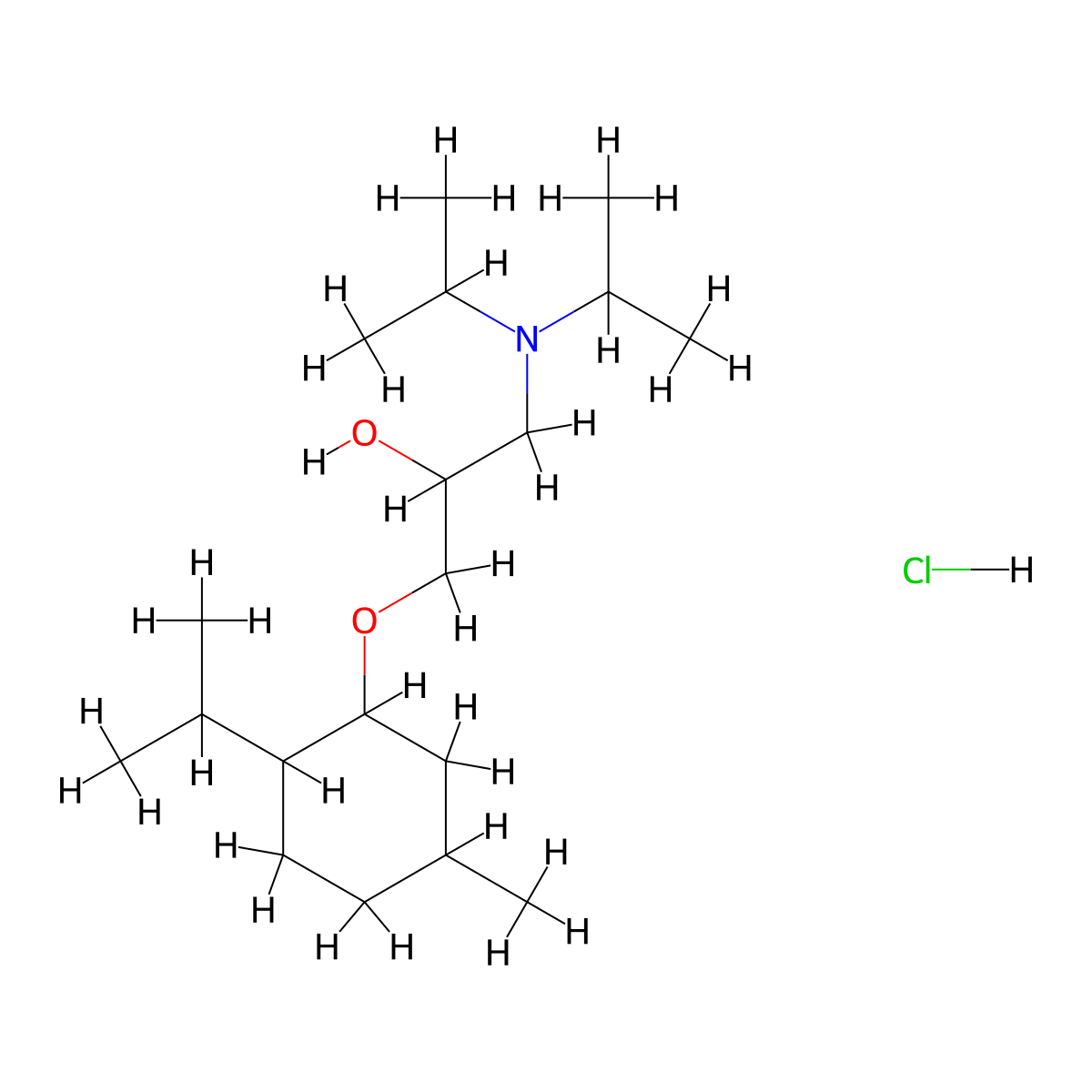 1-(Diisopropylamino)-3-((2-isopropyl-5-methylcyclohexyl)oxy)propan-2-ol hydrochloride molecular structure, CAS 1217825-44-9