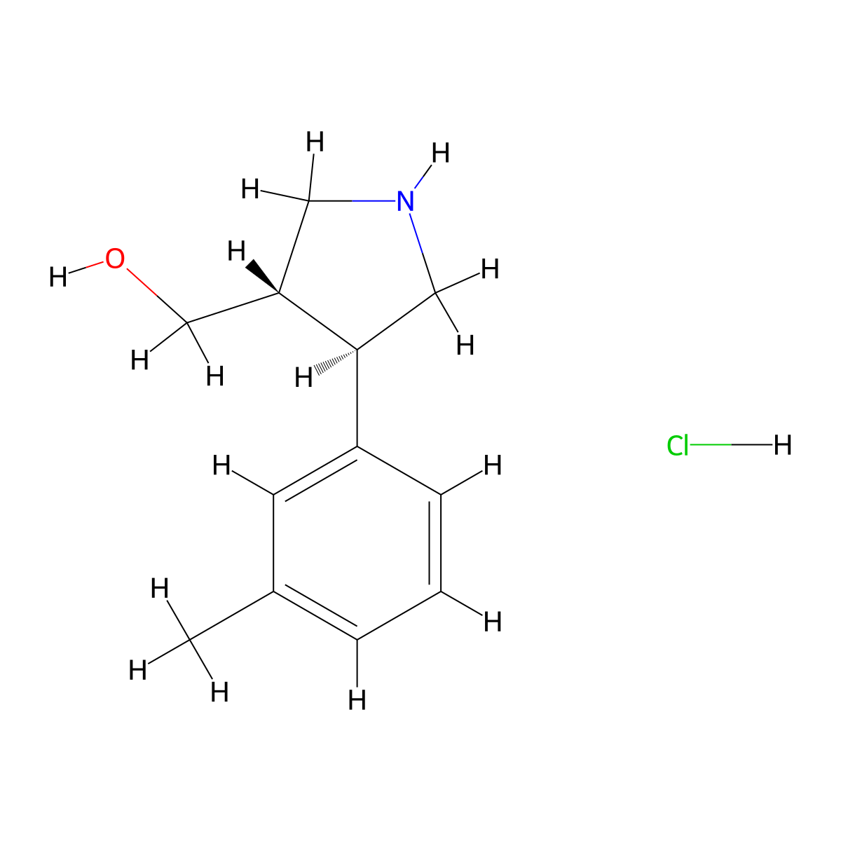 [(3S,4R)-4-(3-Methylphenyl)pyrrolidin-3-yl]-methanol hydrochloride molecular structure, CAS 1217825-86-9