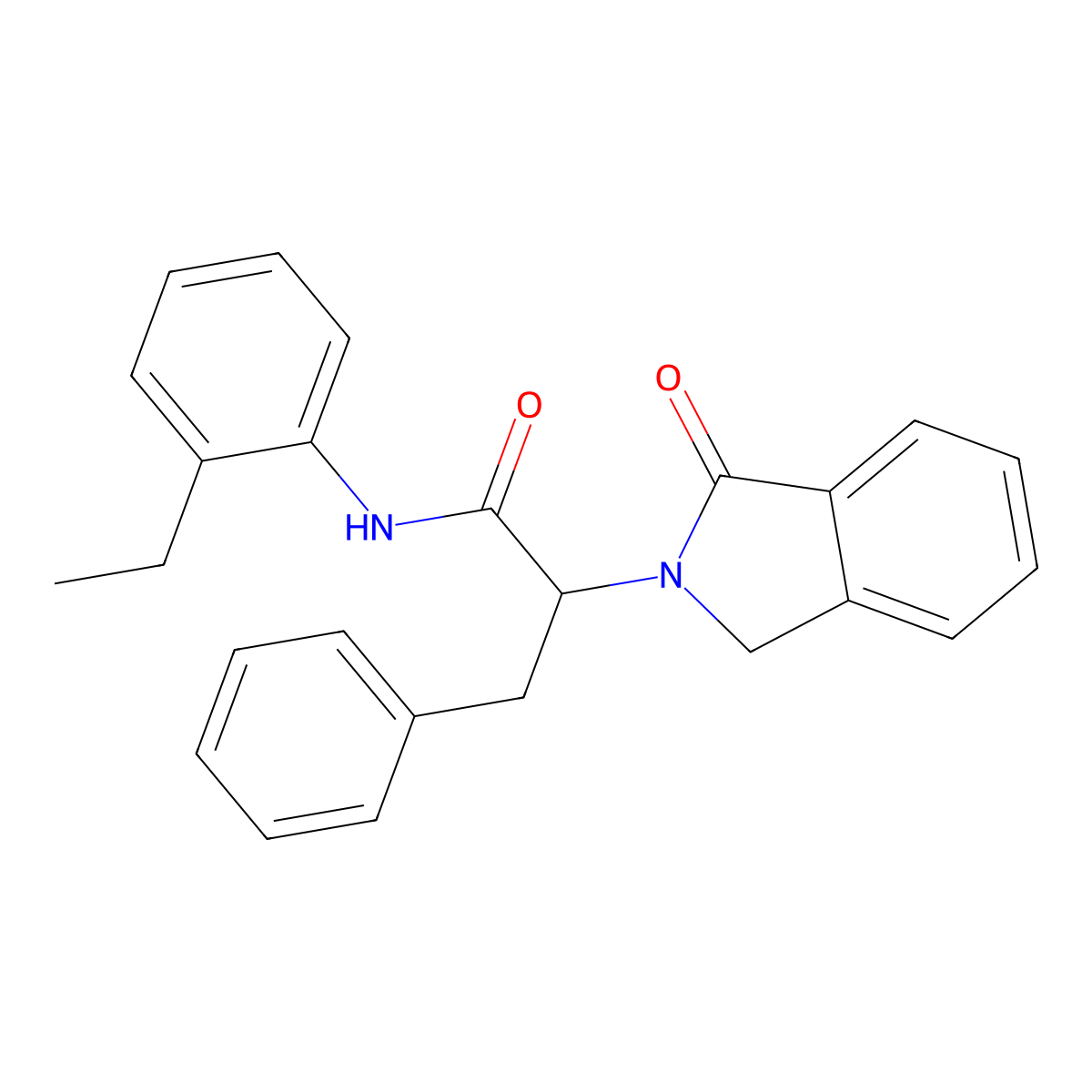 N-(2-Ethylphenyl)-2-(1-oxo-2,3-dihydro-1H-isoindol-2-YL)-3-phenylpropanamide molecular structure, CAS 1217827-65-0