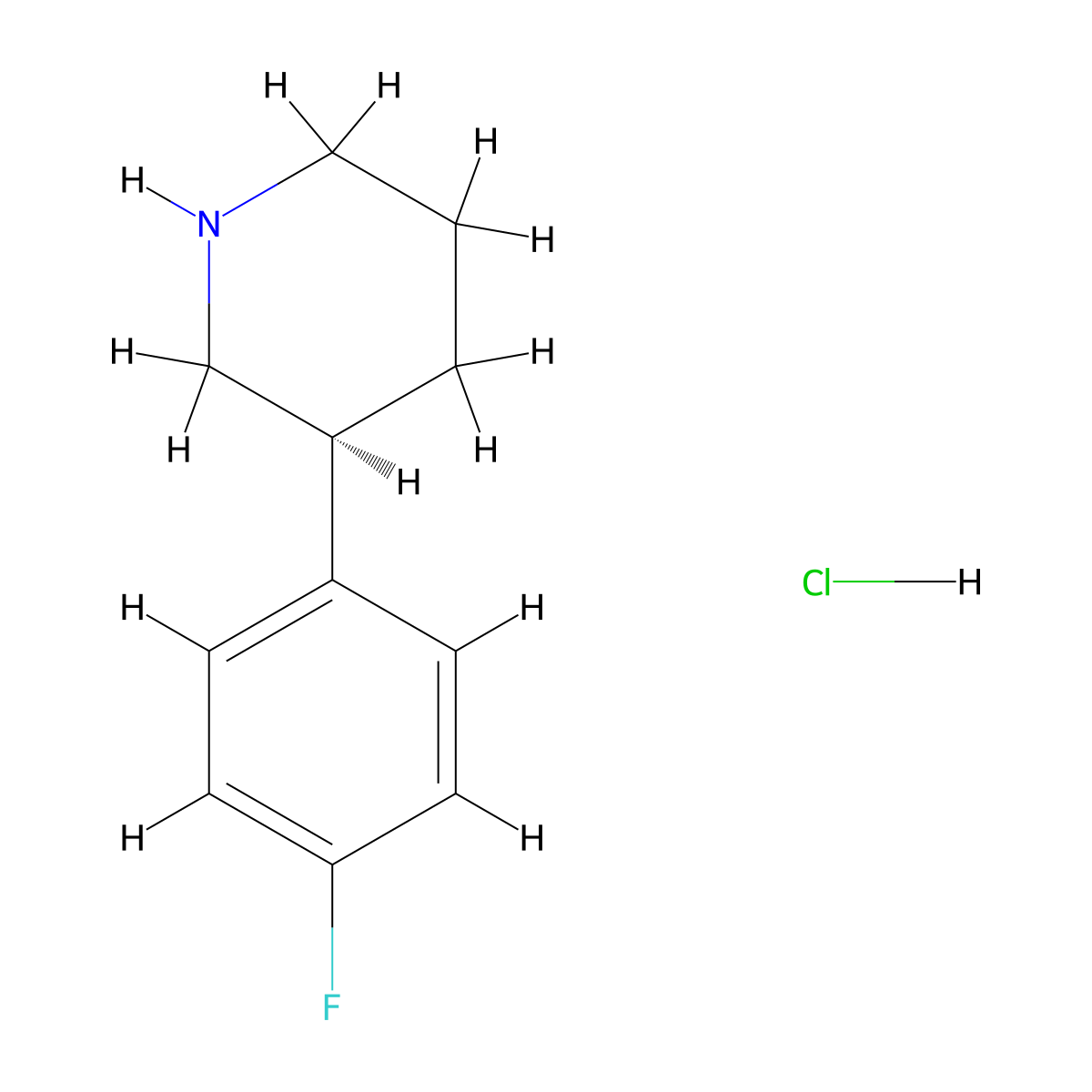 (S)-3-(4-Fluorophenyl)piperidine hydrochloride molecular structure, CAS 1217829-49-6