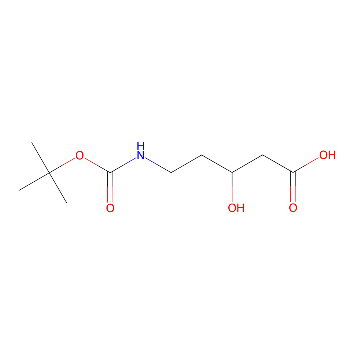 (R)-5-((tert-Butoxycarbonyl)amino)-3-hydroxypentanoic acid molecular structure, CAS 1217830-91-5