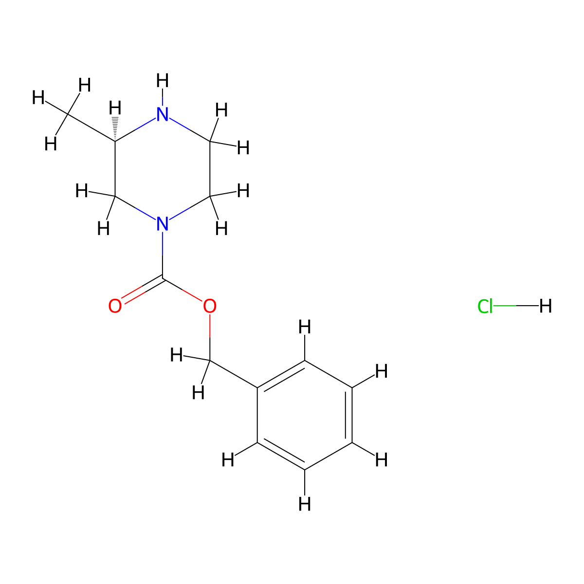 (R)-Benzyl 3-methylpiperazine-1-carboxylate hydrochloride molecular structure, CAS 1217831-52-1