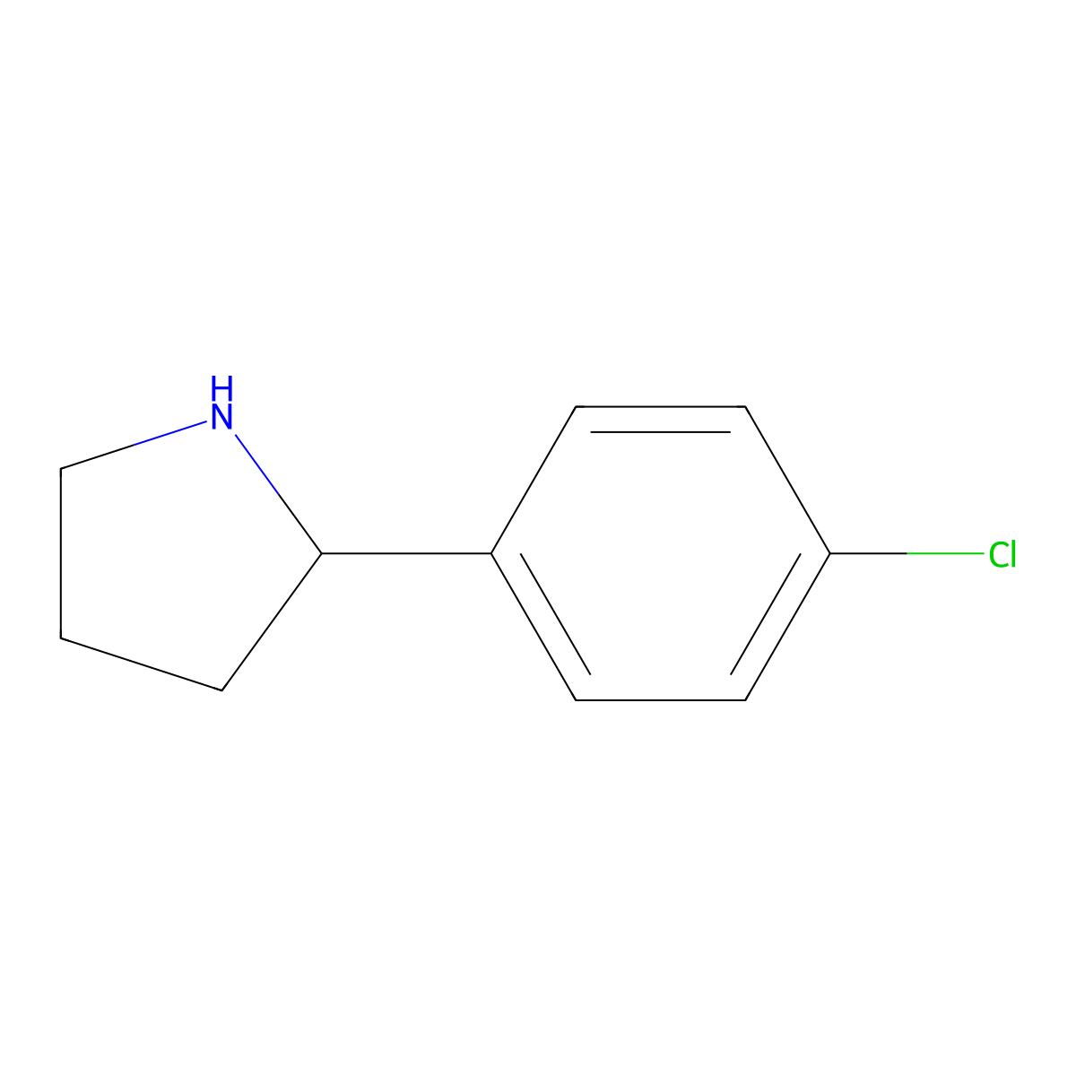 (R)-2-(4-Chlorophenyl)pyrrolidine molecular structure, CAS 1217831-54-3