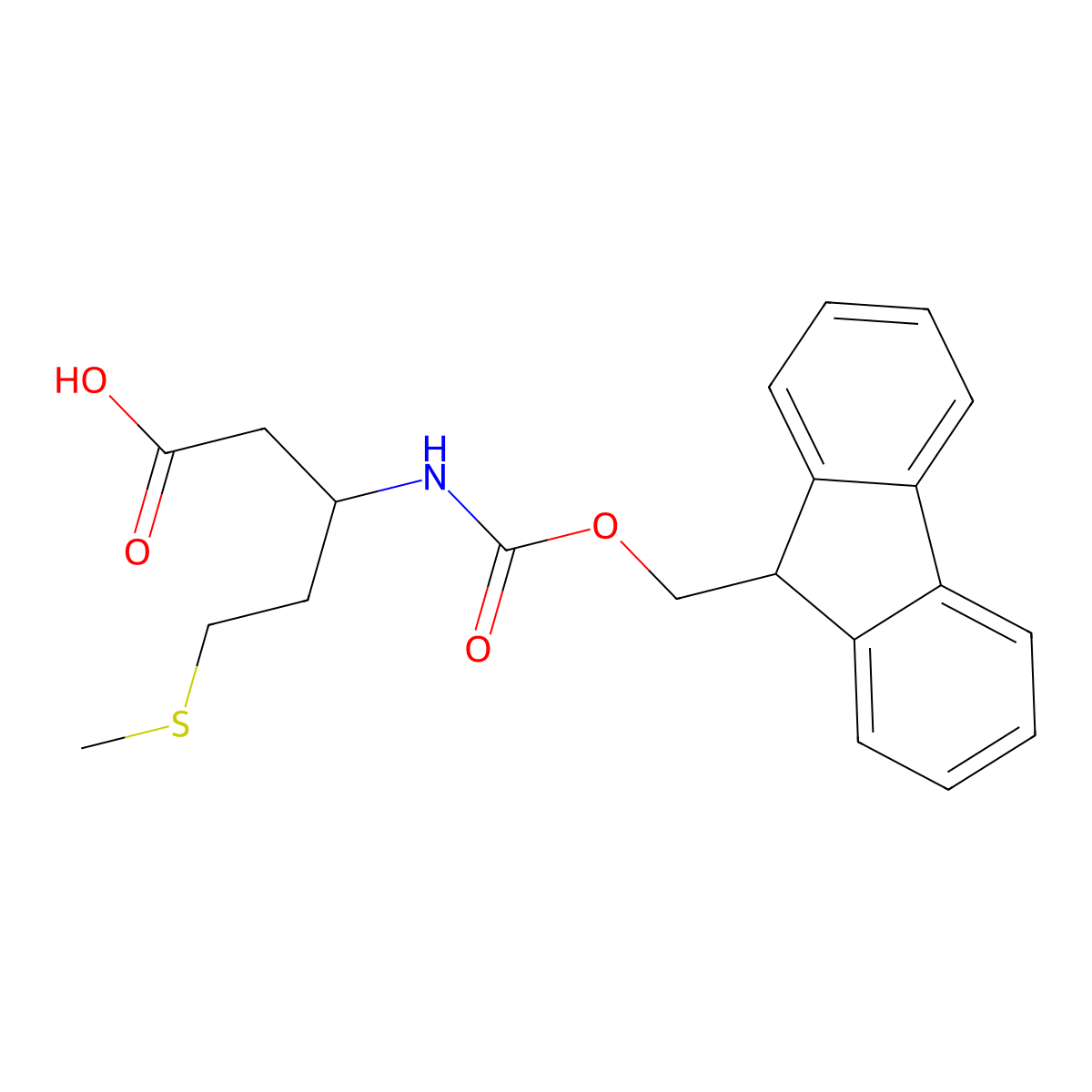 (S)-3-((((9H-fluoren-9-yl)methoxy)carbonyl)amino)-5-(methylthio)pentanoic acid molecular structure, CAS 1217832-67-1