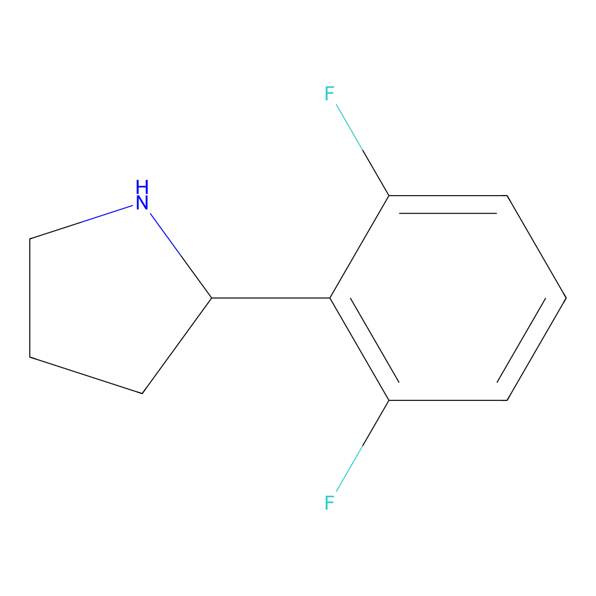 (2S)-2-(2,6-Difluorophenyl)pyrrolidine molecular structure, CAS 1217833-86-7