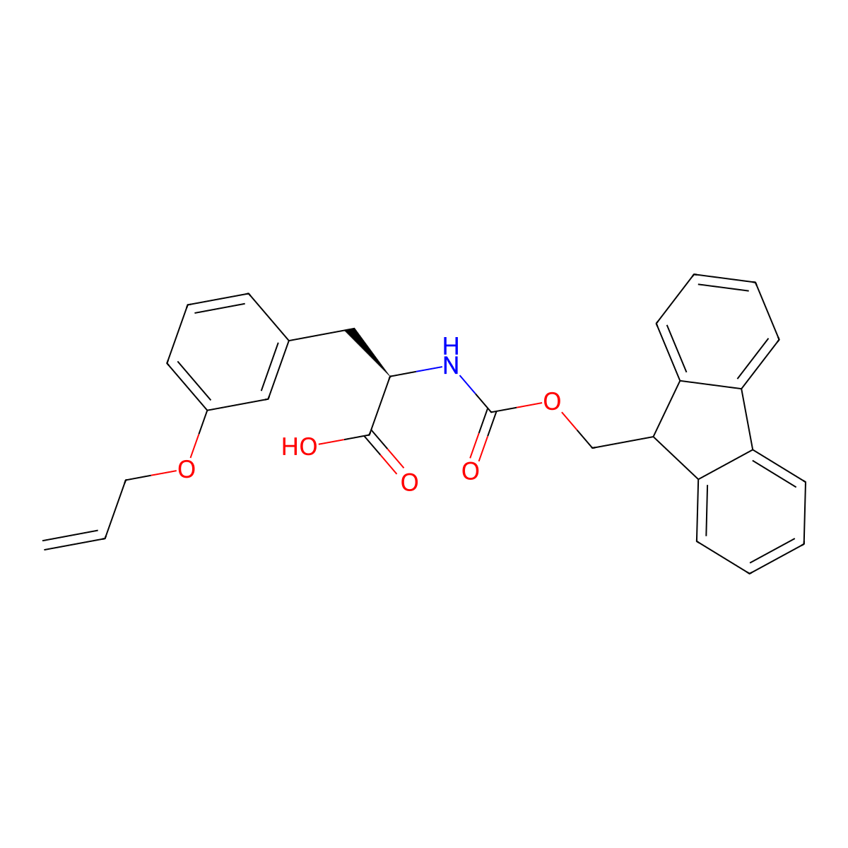 (R)-2-((((9H-Fluoren-9-yl)methoxy)carbonyl)amino)-3-(3-(allyloxy)phenyl)propanoic acid molecular structure, CAS 1217835-37-4