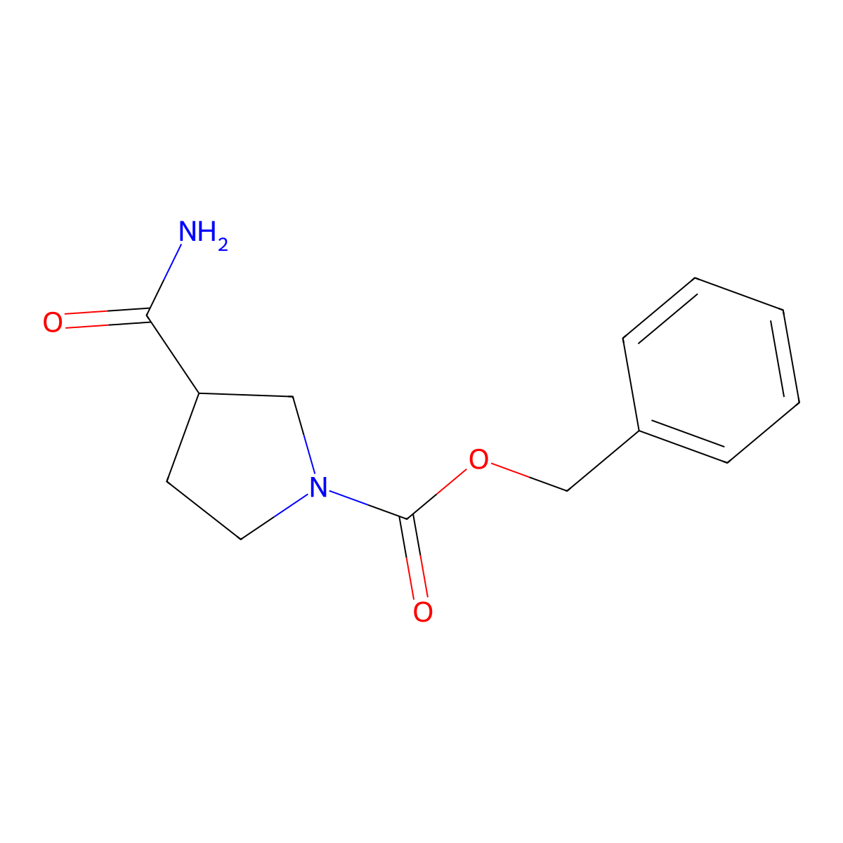 (R)-Benzyl 3-carbamoylpyrrolidine-1-carboxylate molecular structure, CAS 1217835-98-7