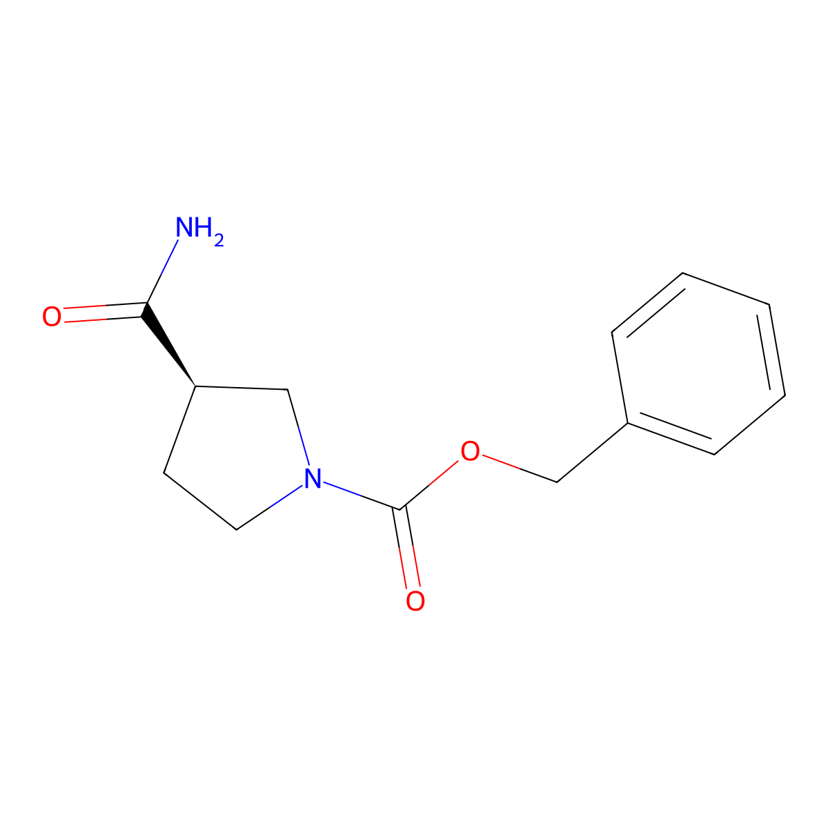 (R)-Benzyl 3-carbamoylpyrrolidine-1-carboxylate molecular structure, CAS 1217835-98-7