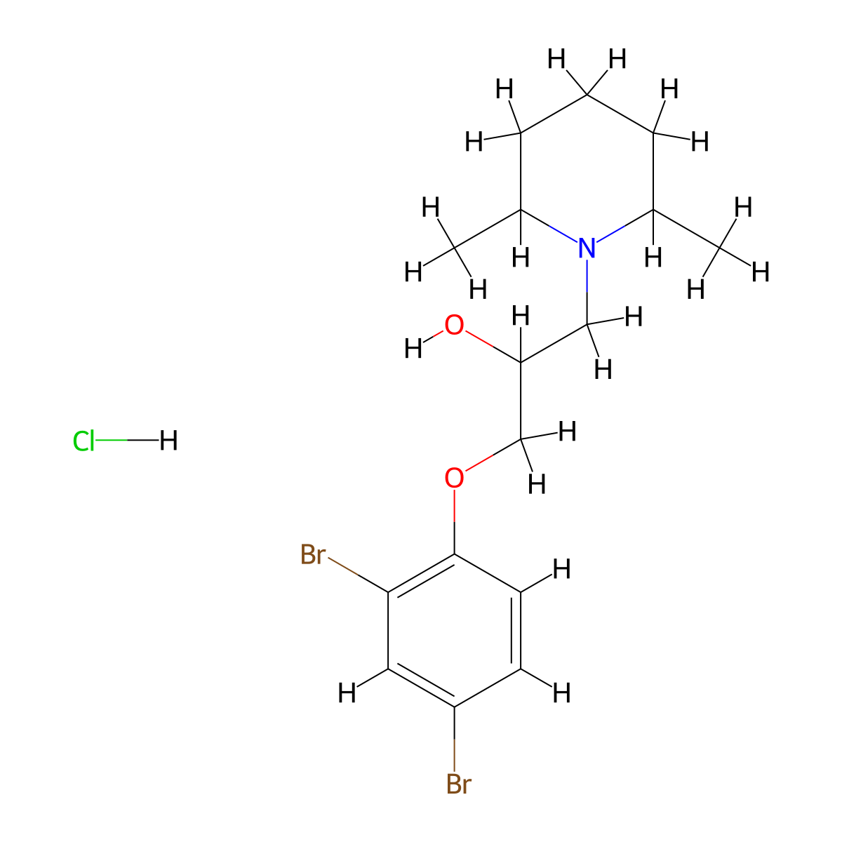 1-(2,4-Dibromophenoxy)-3-(2,6-dimethylpiperidin-1-yl)propan-2-ol hydrochloride molecular structure, CAS 1217836-71-9