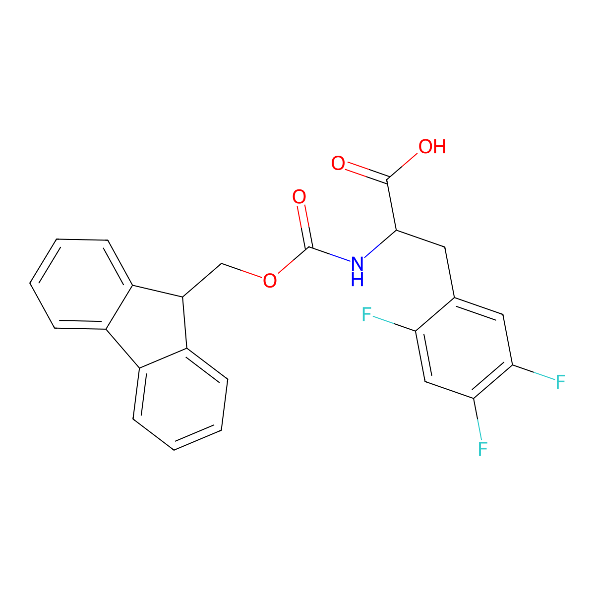 Fmoc-D-2,4,5-trifluorophenylalanine molecular structure, CAS 1217837-13-2