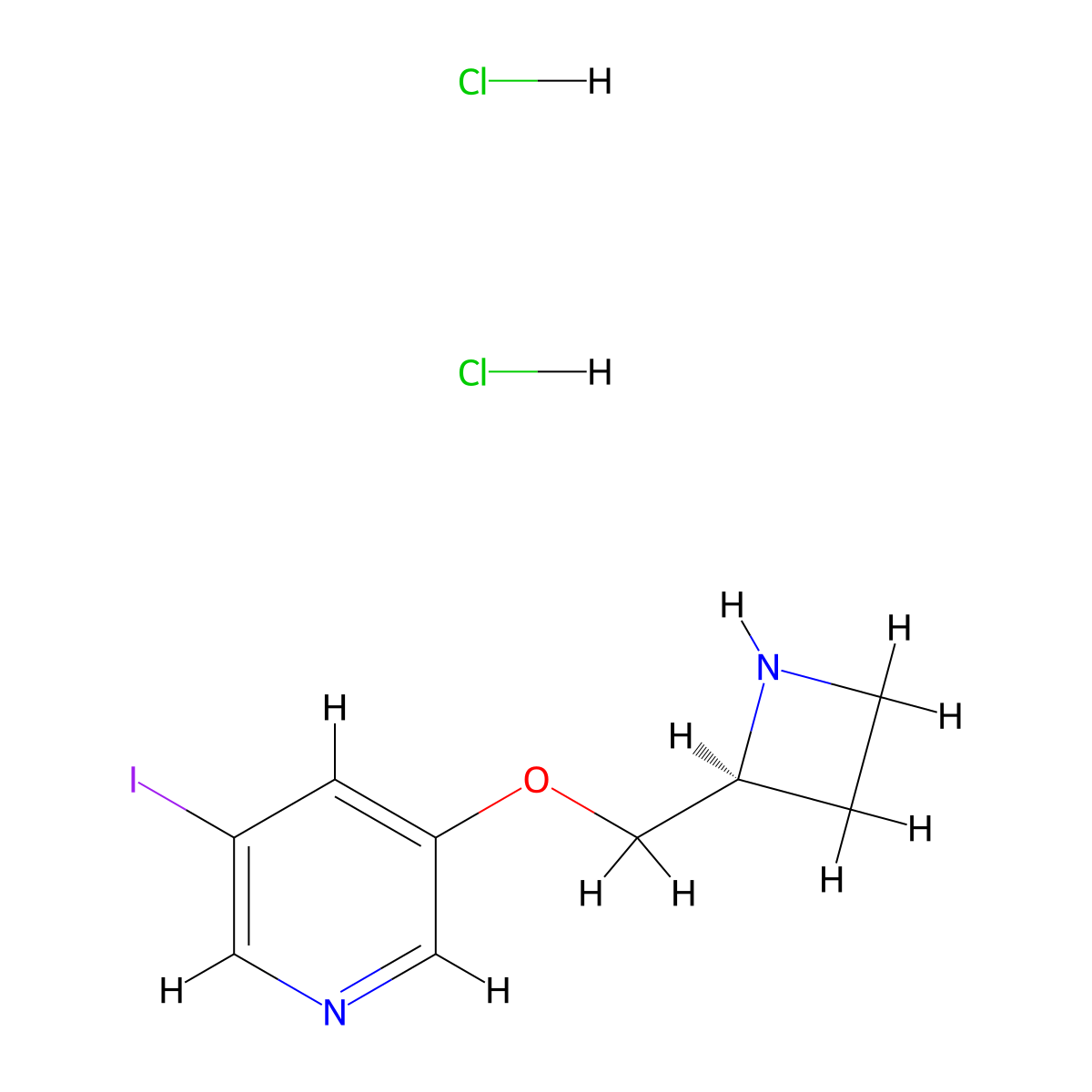 Pyridine, 3-((2S)-2-azetidinylmethoxy)-5-iodo-, hydrochloride (1:2) molecular structure, CAS 1217837-17-6