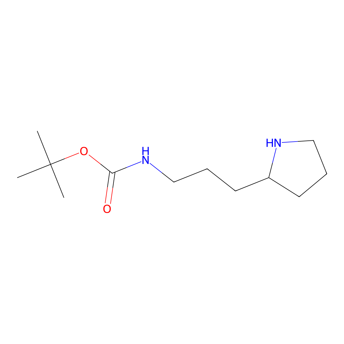 (R)-(3-Pyrrolidin-2-yl-propyl)-carbamic acid tert-butyl ester molecular structure, CAS 1217838-01-1