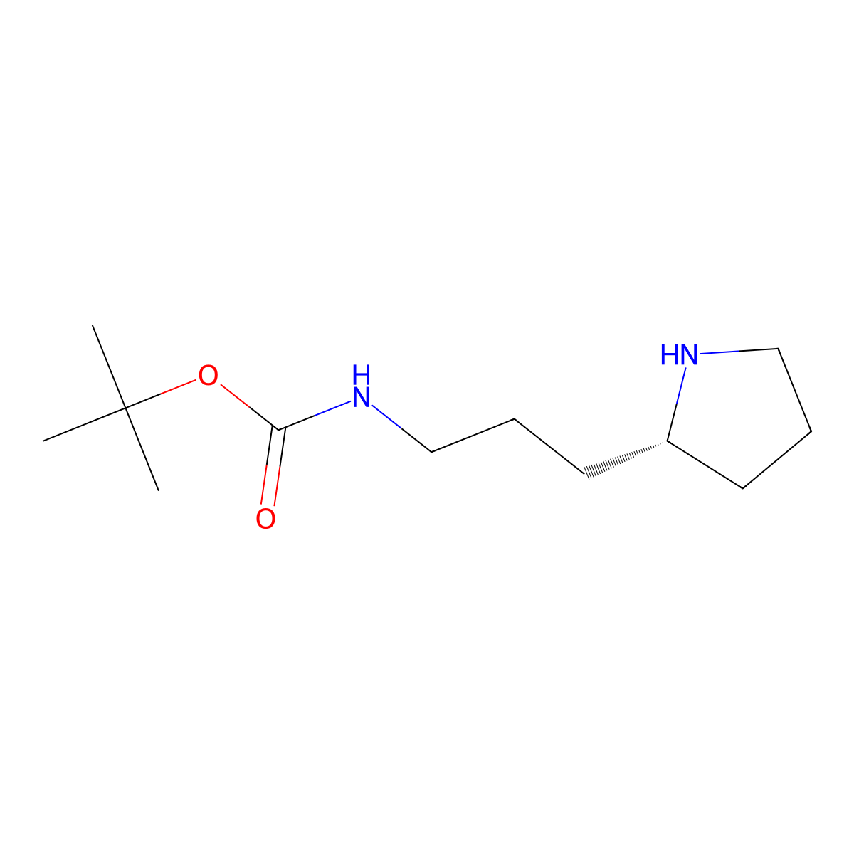 (R)-(3-Pyrrolidin-2-yl-propyl)-carbamic acid tert-butyl ester molecular structure, CAS 1217838-01-1