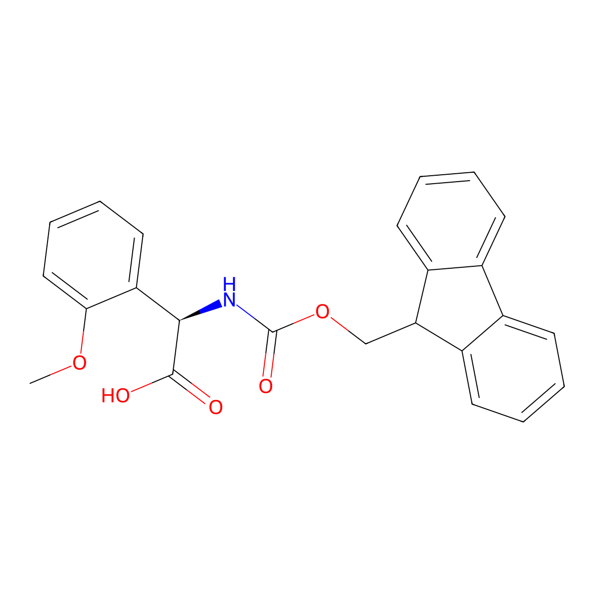 (R)-2-((((9H-Fluoren-9-yl)methoxy)carbonyl)amino)-2-(2-methoxyphenyl)acetic acid molecular structure, CAS 1217838-25-9