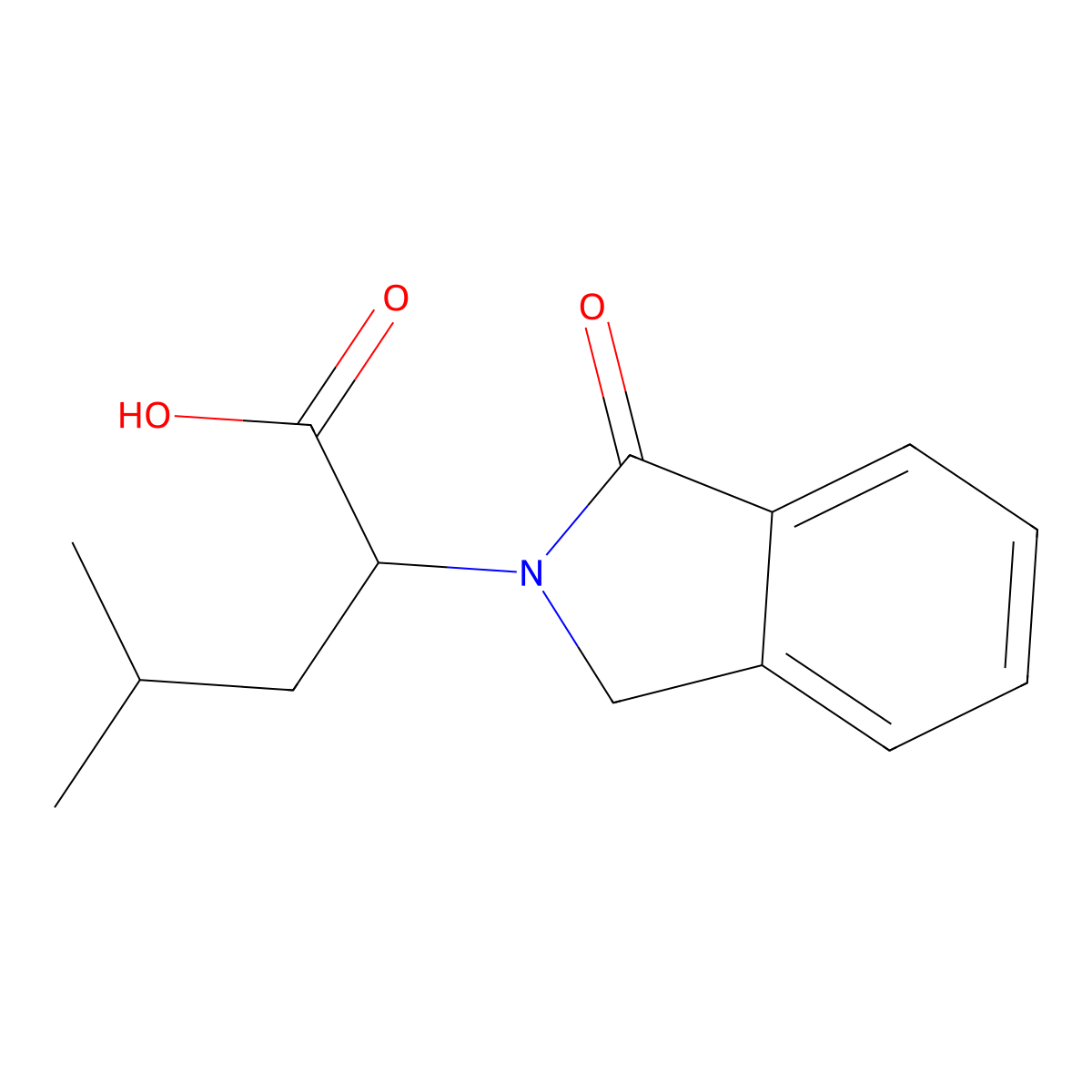 (2R)-4-methyl-2-(1-oxo-2,3-dihydro-1H-isoindol-2-yl)pentanoic acid molecular structure, CAS 1217838-84-0
