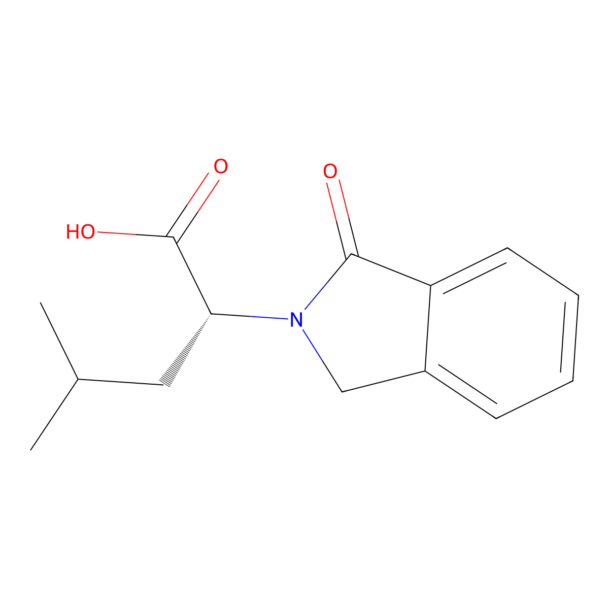 (2R)-4-methyl-2-(1-oxo-2,3-dihydro-1H-isoindol-2-yl)pentanoic acid molecular structure, CAS 1217838-84-0