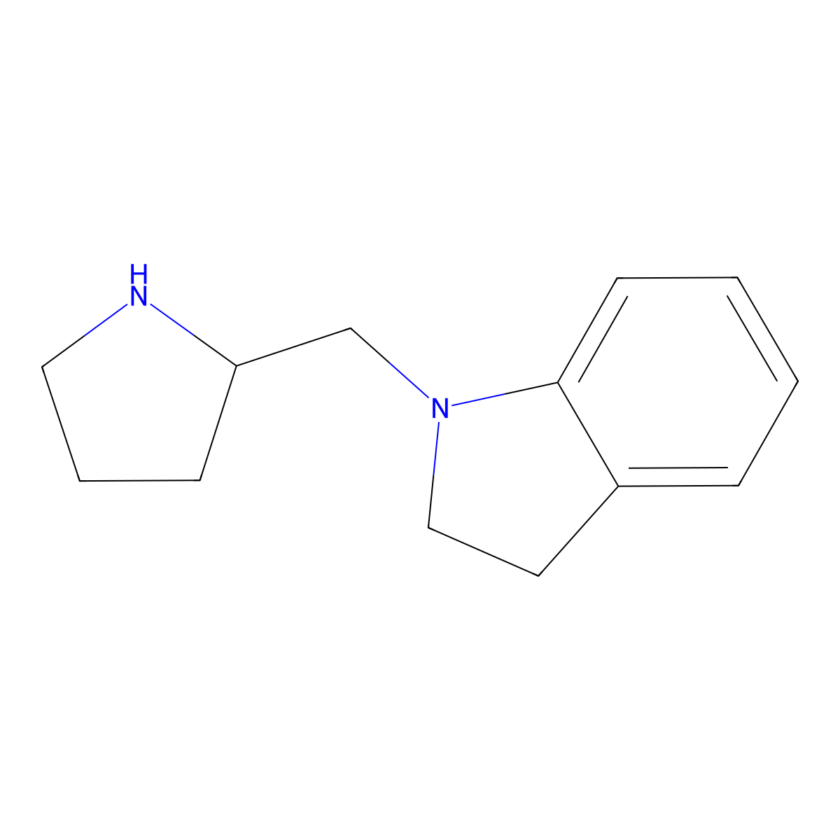 1-{[(2S)-pyrrolidin-2-yl]methyl}-2,3-dihydro-1H-indole molecular structure, CAS 1217839-01-4