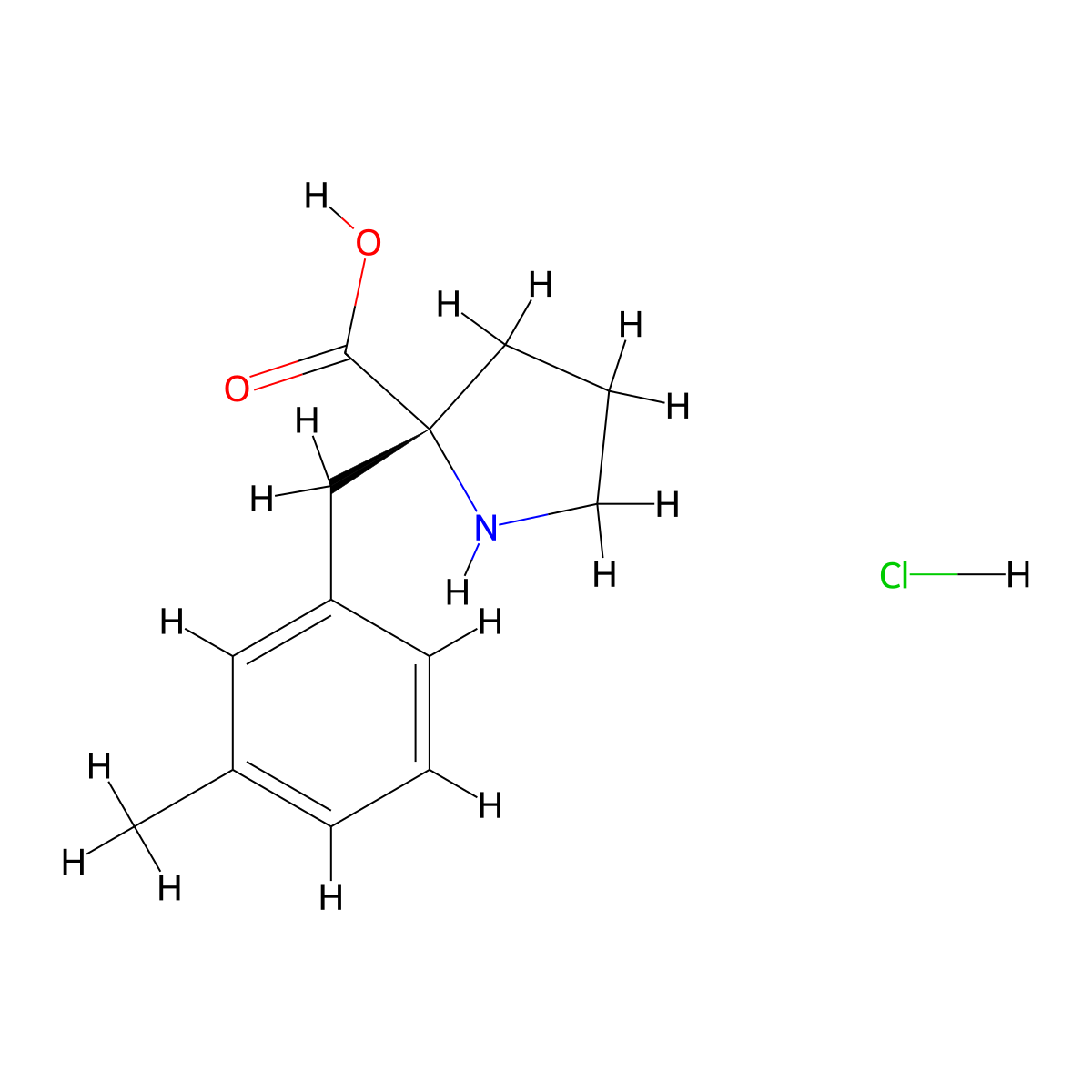 (R)-2-(3-Methylbenzyl)pyrrolidine-2-carboxylic acid hydrochloride molecular structure, CAS 1217840-70-4