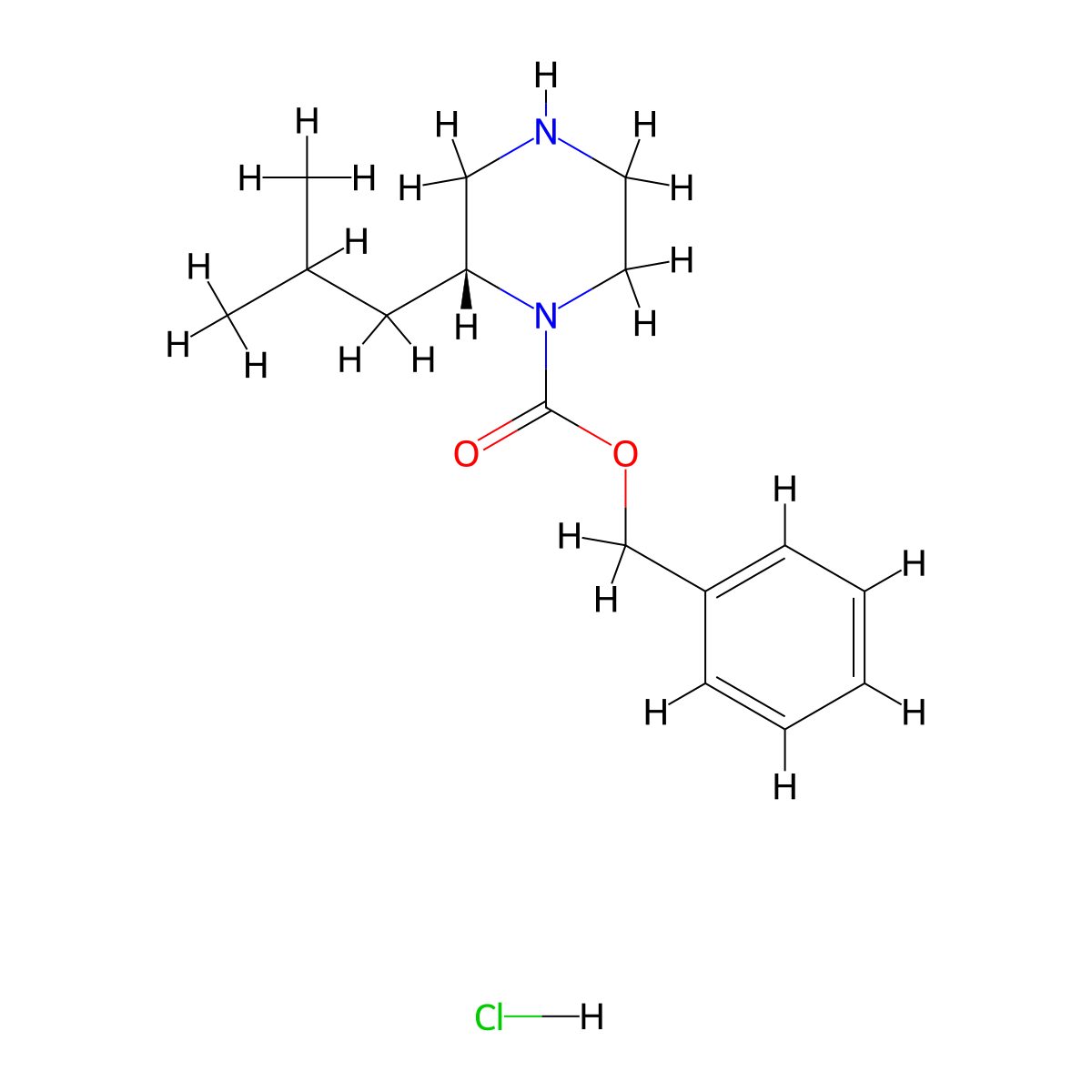 (R)-Benzyl 2-isobutylpiperazine-1-carboxylate hydrochloride molecular structure, CAS 1217844-65-9