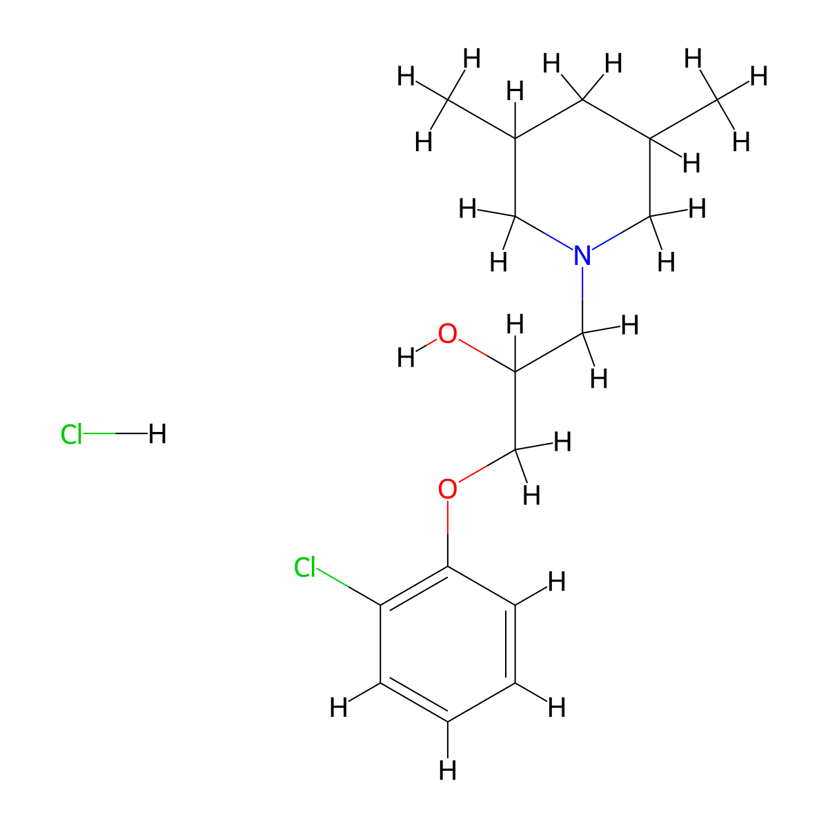 1-(2-Chlorophenoxy)-3-(3,5-dimethylpiperidin-1-yl)propan-2-ol hydrochloride molecular structure, CAS 1217845-88-9