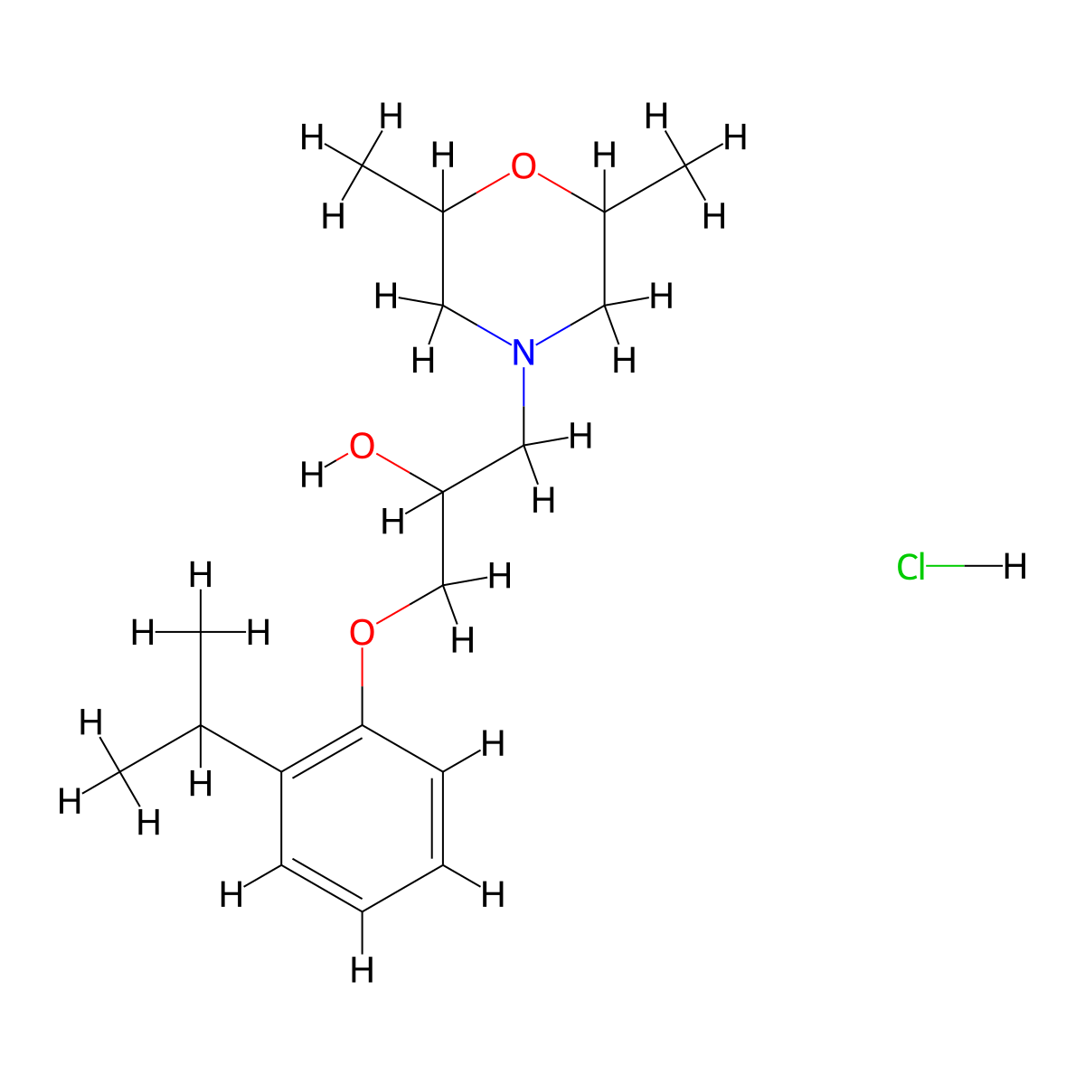 1-(2,6-Dimethylmorpholino)-3-(2-isopropylphenoxy)propan-2-ol hydrochloride molecular structure, CAS 1217847-62-5