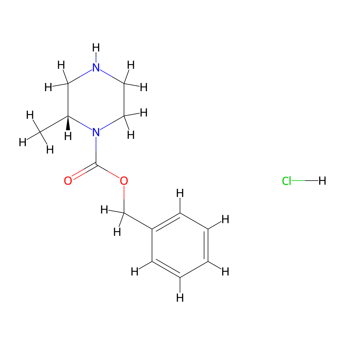 (r)-Benzyl 2-methylpiperazine-1-carboxylate hydrochloride molecular structure, CAS 1217848-48-0
