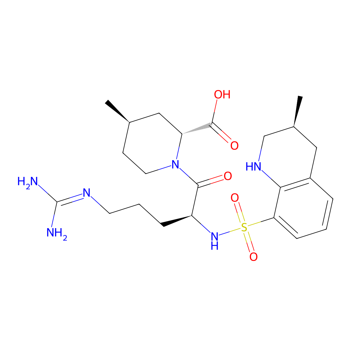 Argatroban anhydrous, (21S)- molecular structure, CAS 121785-72-6